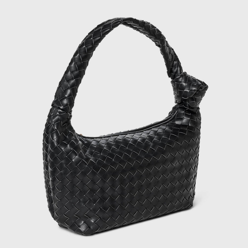 Woven Slouchy Shoulder Bag - A New Day Black