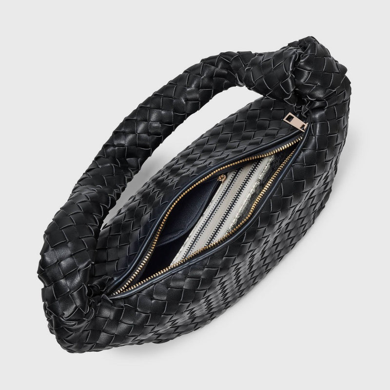 Woven Slouchy Shoulder Bag - A New Day Black