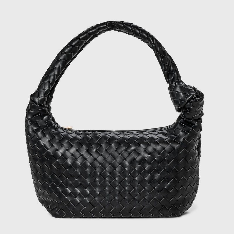 Woven Slouchy Shoulder Bag - A New Day Black