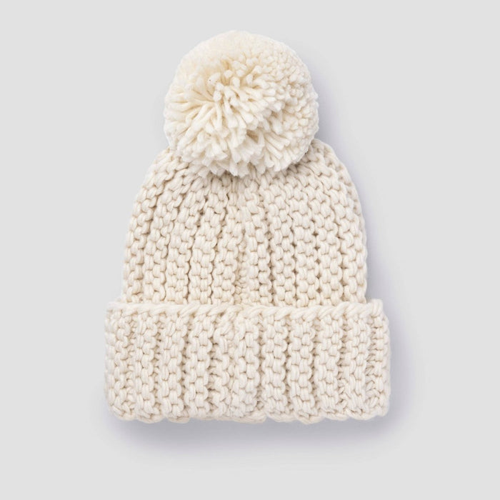 Toddler Bluey Beanie with Pom - Cream OSFM