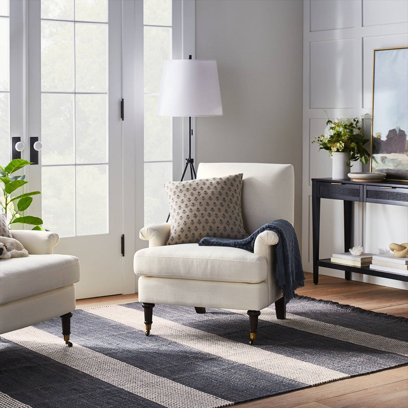 Mercer Rolled Upholstered Armchair with Casters Cream - Threshold designed with Studio McGee (LOCAL PICKUP ONLY)