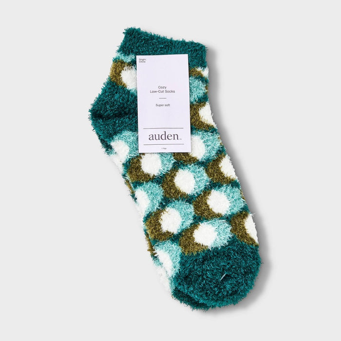 Women's Polka Dot Cozy Low Cut Socks - Auden Green 4-10