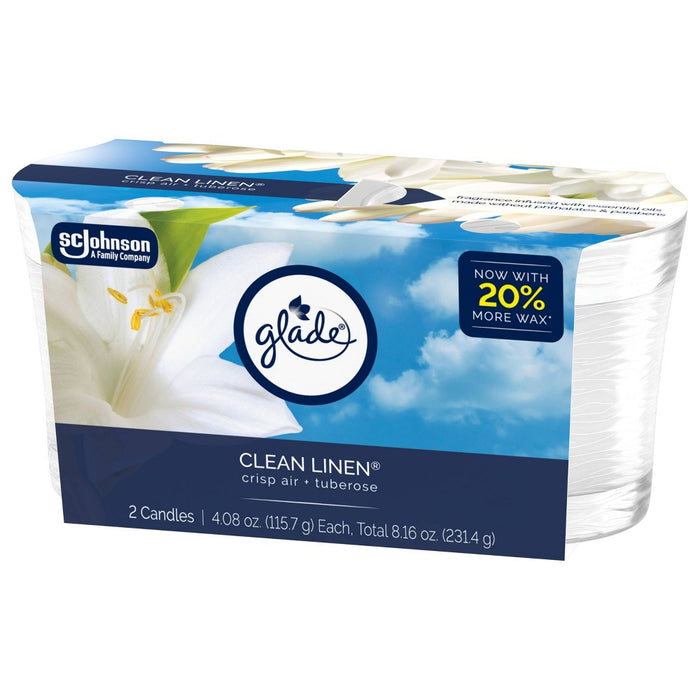 Glade Candles - Clean Linen - 4.08oz/2ct