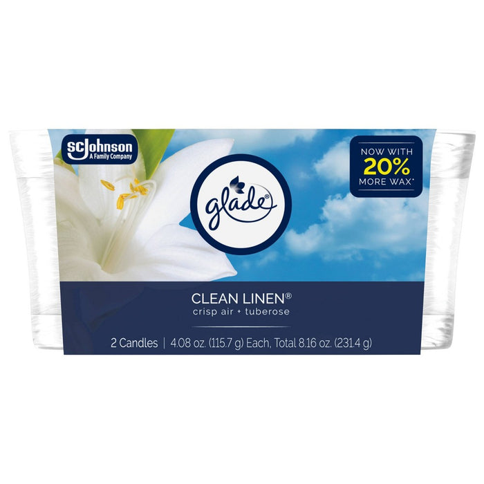 Glade Candles - Clean Linen - 4.08oz/2ct