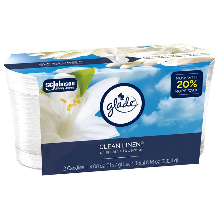 Glade Candles - Clean Linen - 4.08oz/2ct
