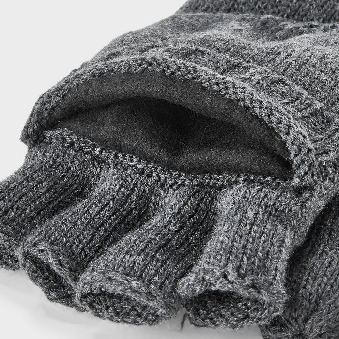 Men's Covertible with Fleece Flip Top Mittens - Goodfellow & Co Charcoal Gray One Size Fits Most