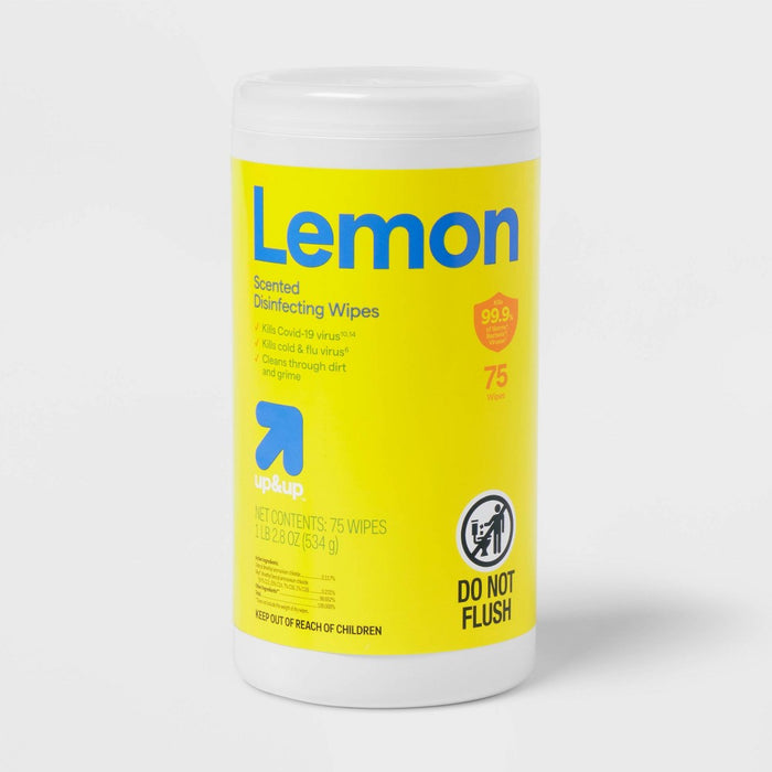 Lemon All Purpose Disinfecting Wipes - 75ct - up&up