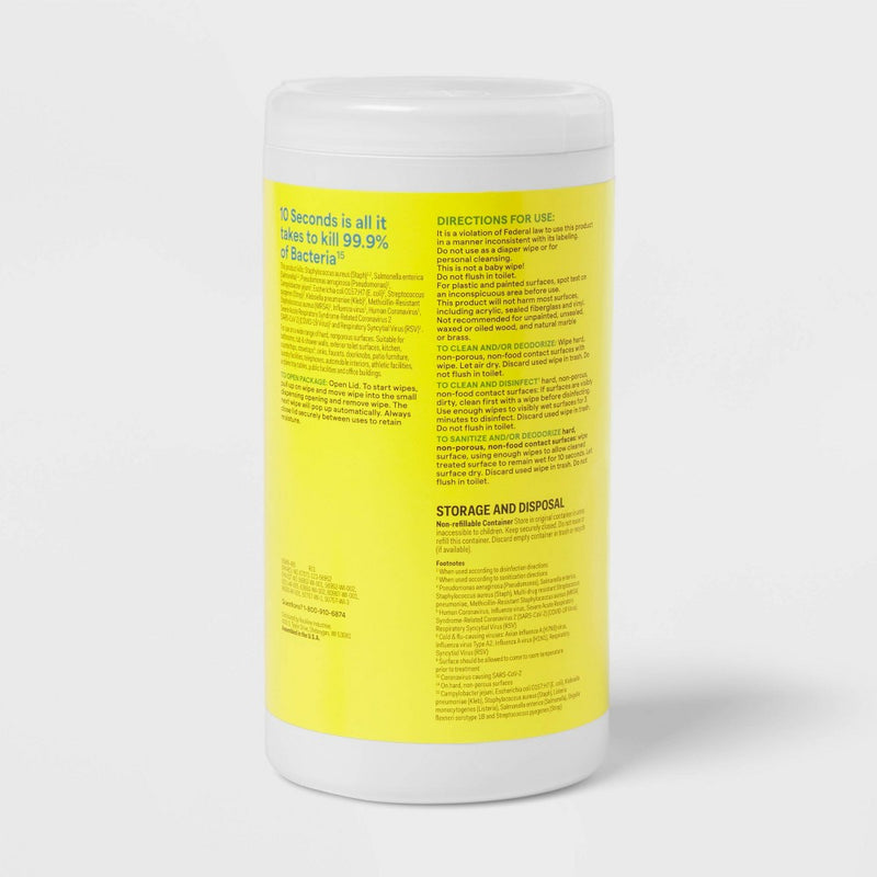 Lemon All Purpose Disinfecting Wipes - 75ct - up&up