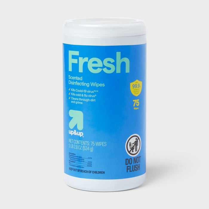 Fresh All Purpose Disinfecting Wipes - 75ct - up&up