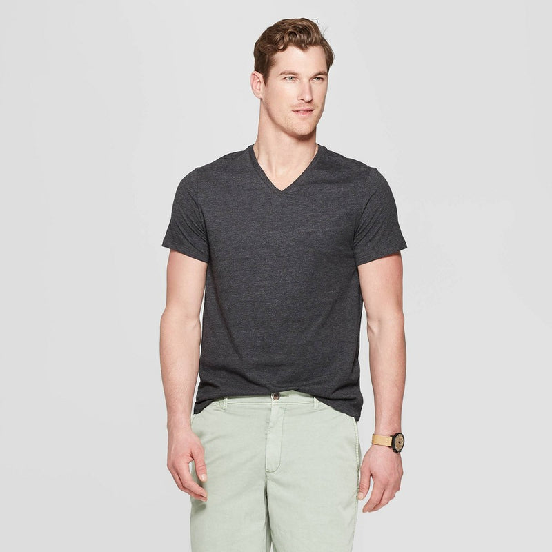 Men's V-Neck T-Shirt Goodfellow & Co Gray S