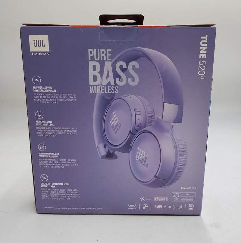 JBL Tune 520BT Bluetooth Wireless On-Ear Headphones - Purple