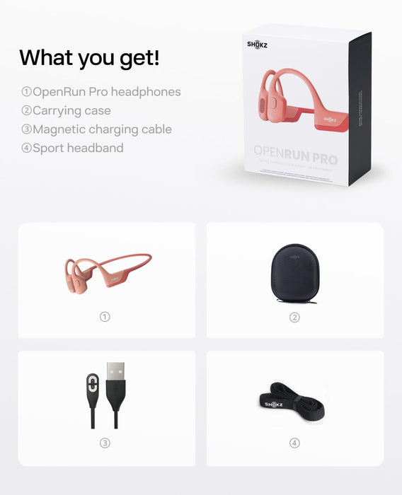 SHOKZ Openrun Pro - Open-Ear Bluetooth Bone Conduction Sport Headphones - NEW