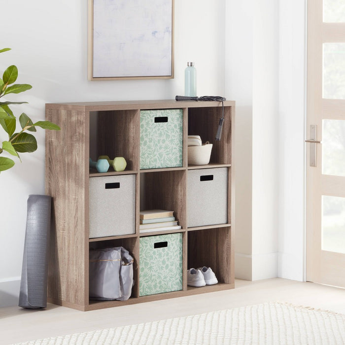 9 Cube Organizer Weathered Gray - Brightroom: Decorative Bookshelf, Cubby Storage, MDF & Particle Board, 13" Cube System (LOCAL PICKUP ONLY)