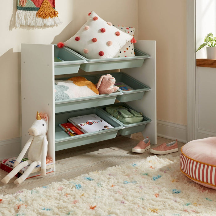 Kids' 6 Bin Storage White - Pillowfort: Multi Bin Toy Organizer, Kids Furniture for Playroom, 3 Shelves (LOCAL PICKUP ONLY)