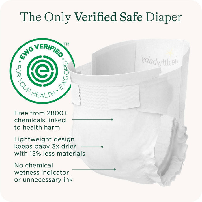 HealthyBaby Certified Safe Organic Cotton Enhanced Diapers - Newborn - 66ct