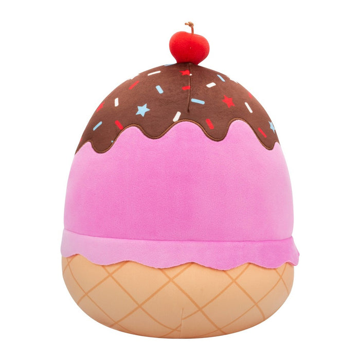 Squishmallows 11" Medium Pink Ice Cream Sundae with Blue Star Bowtie Plush
