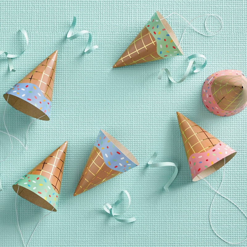 10ct 5" Ice Cream Party Hats - Spritz