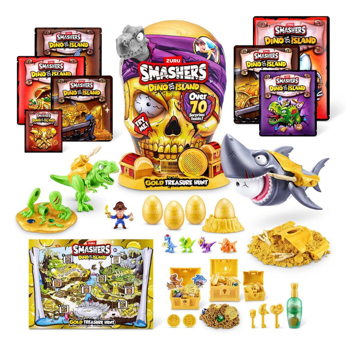 Smashers Dino Island Gold Treasure Hunt Mini Figure Set