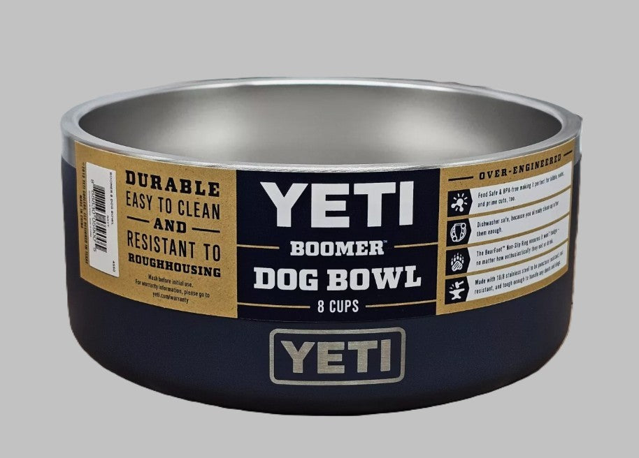 YETI Boomer 8, Stainless Steel, Non-Slip Dog Bowl, Holds 64 Ounces, Navy