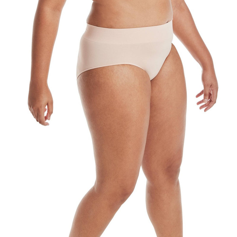 Hanes Premium Women's 3pk Smoothing Seamless Briefs Underwear - Basic Pack Beige/Light Brown/Black 5