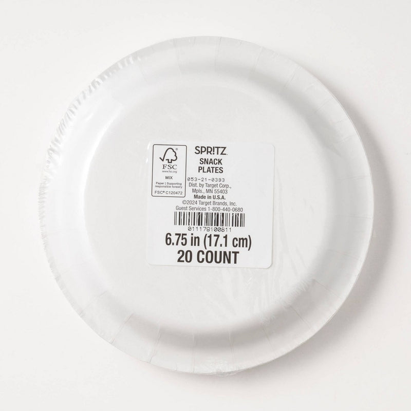 20ct 6.75" Christmas Santa Joy Snack Plates - Spritz