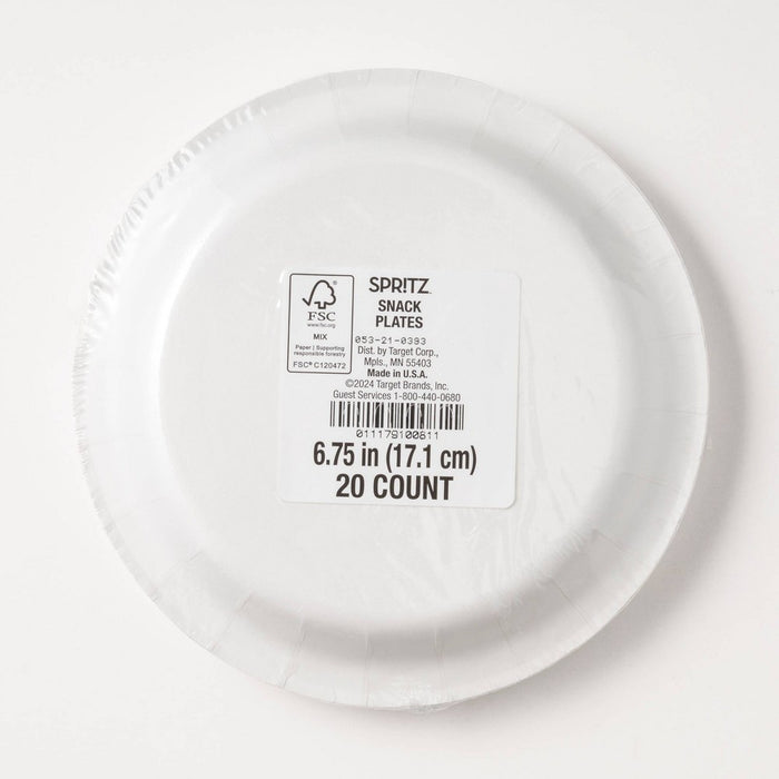 20ct 6.75" Christmas Santa Joy Snack Plates - Spritz