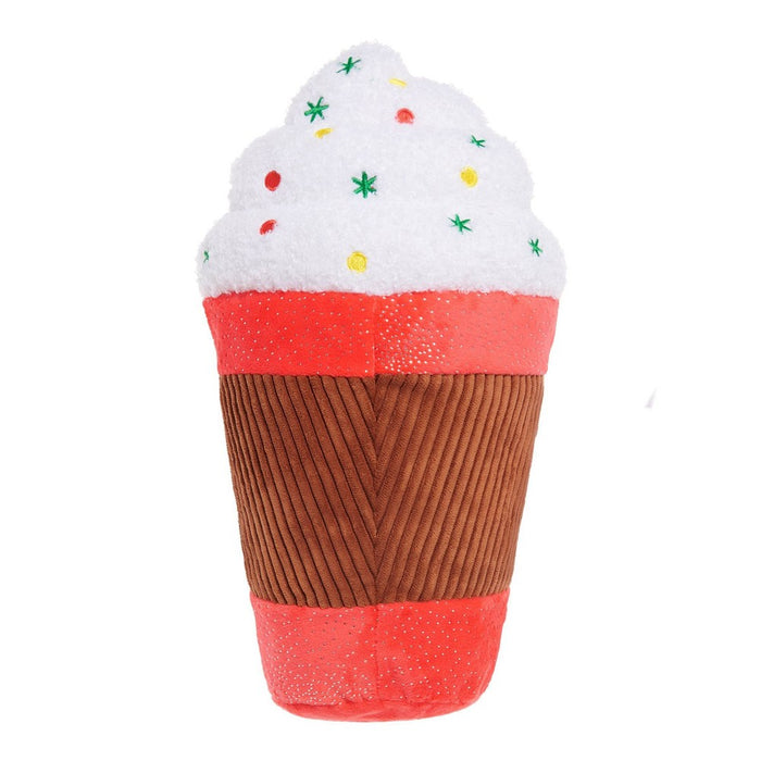 BARK Holiday Santa's Workchomp Jumbo Jingle Latte Dog Plush Toy
