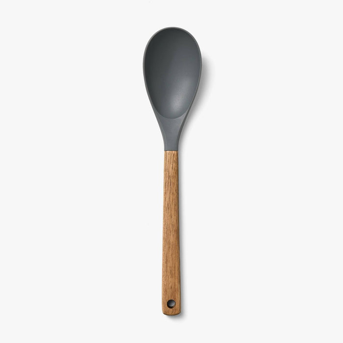 Acacia Wood/Nylon Solid Kitchen Spoon Gray - Figmint: BPA-Free Mixing & Serving Tool, Hand Wash, 12.99" Length
