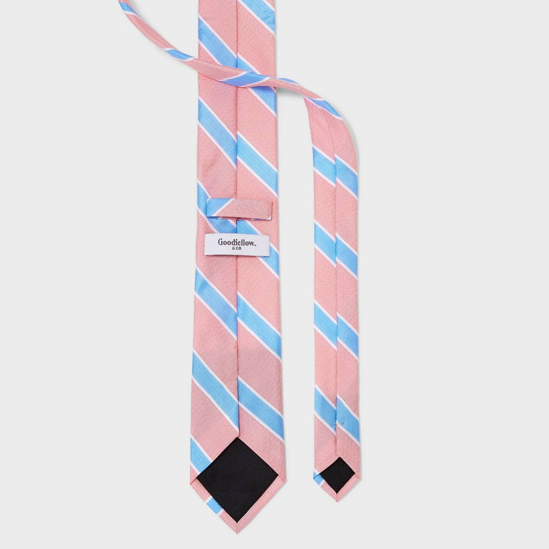 Men's Striped Neck Tie - Goodfellow & Co Pink One Size