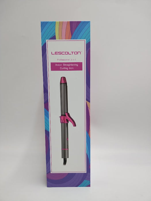 Lescolton Curling Iron 2 in 1-Curling Wand Travel Hair Straightener 1 Inch Dual