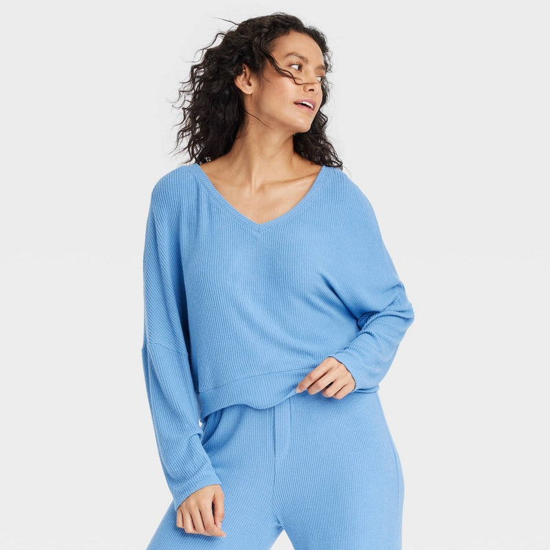 Women's Cozy Ribbed Pullover- Auden Blue M