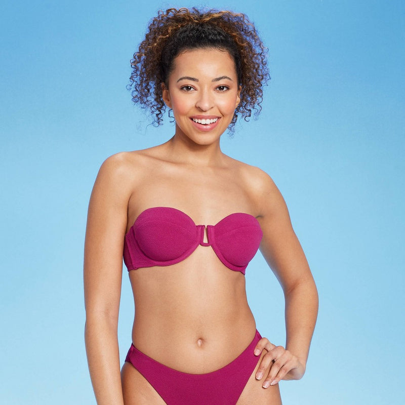 Womens Crepe Bikini Top-Shade & Shore Purple 34B