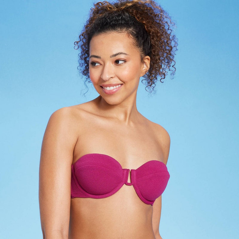 Womens Crepe Bikini Top-Shade & Shore Purple 34B