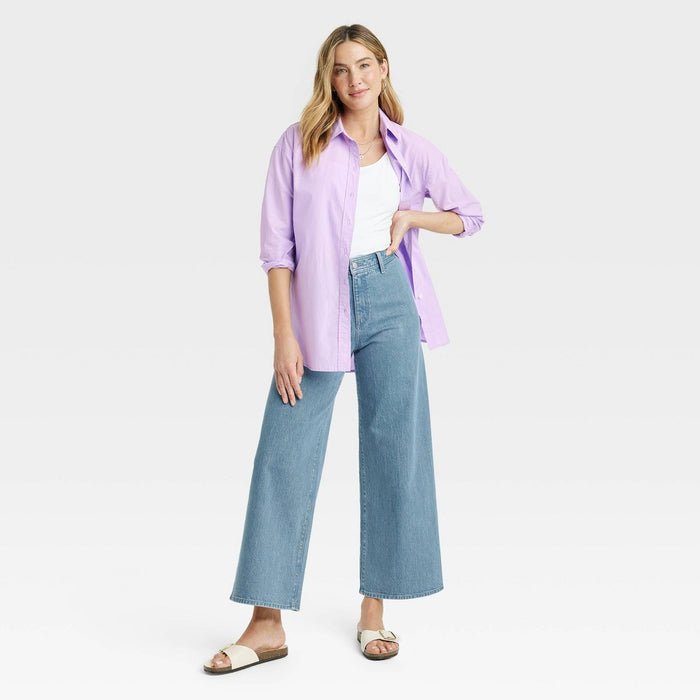 Oversized Long Sleeve Button-Down Shirt - XS -ADD 3 TO YOUR CART & 1 IS FREE!