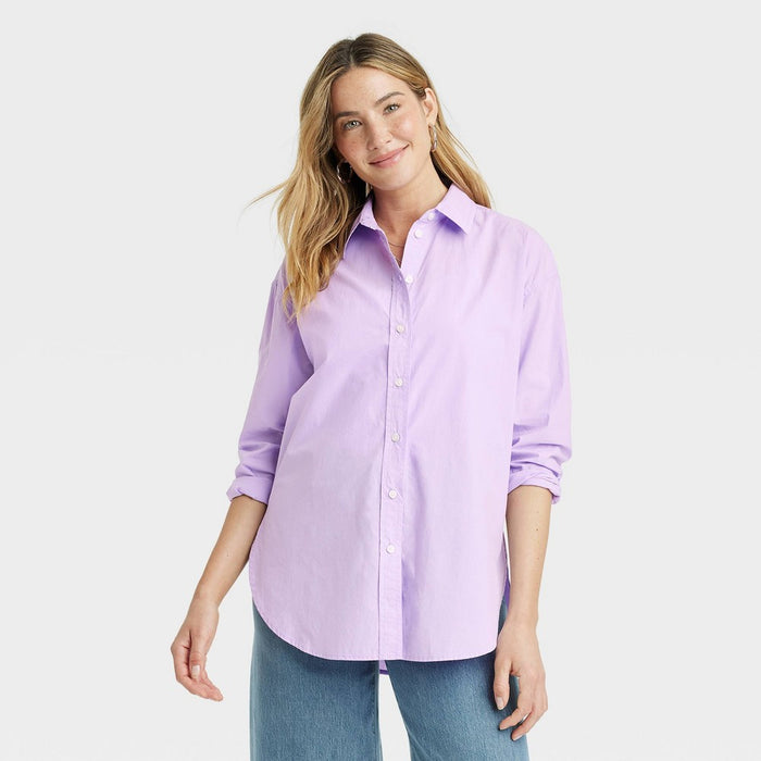 Oversized Long Sleeve Button-Down Shirt - XS -ADD 3 TO YOUR CART & 1 IS FREE!