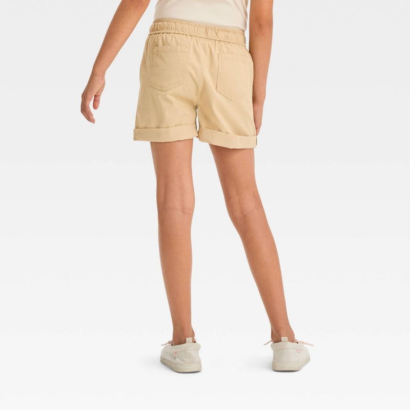Girls' Pull-On Woven Shorts -Cat & Jack Beige L
