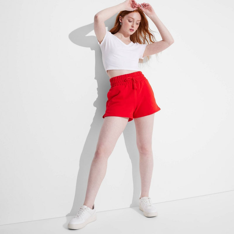 V-Neck Cropped T-Shirt -Wild Fable Off-White XXS