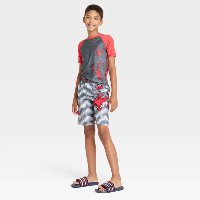 Boys' Spider-Man Swim Shorts - Gray M