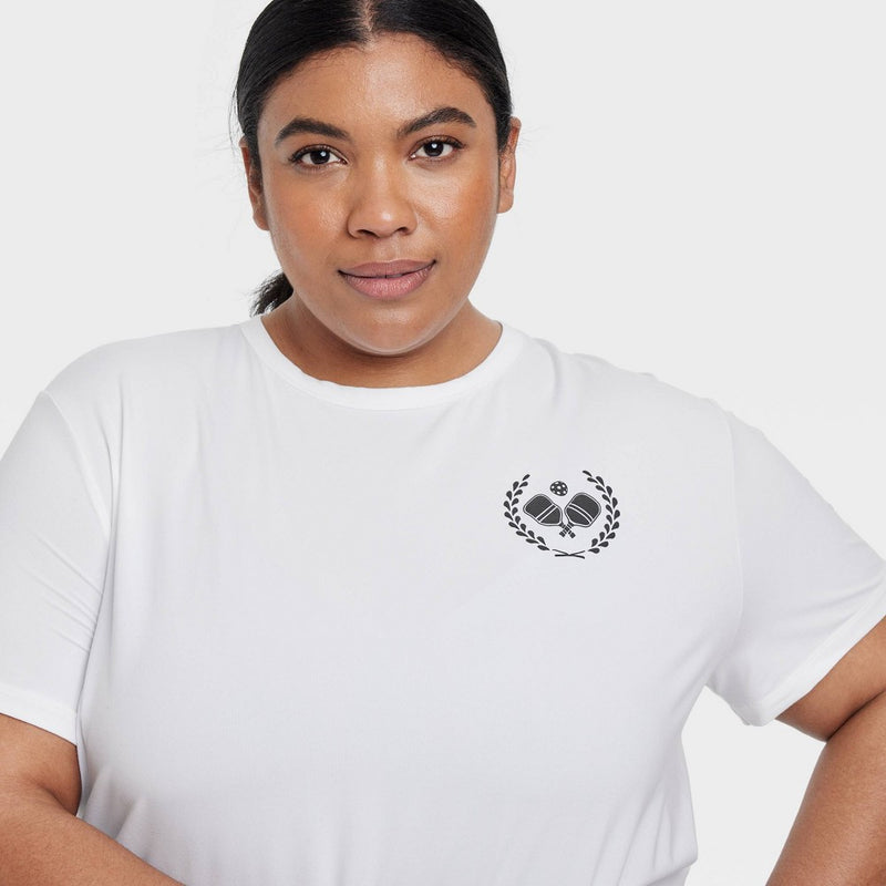 Womens Pickleball Graphic Shirt-All In Motion White 3X