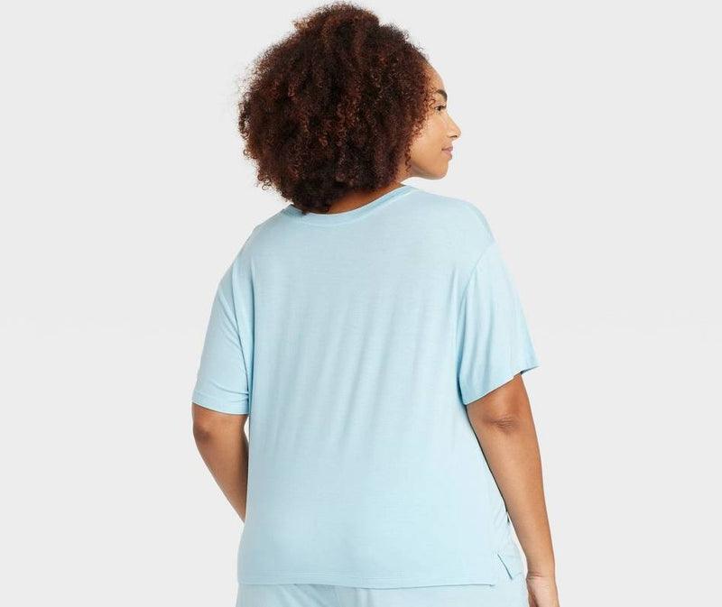 Women's Cloud Knit Pajama T-Shirt-Auden Blue 4X