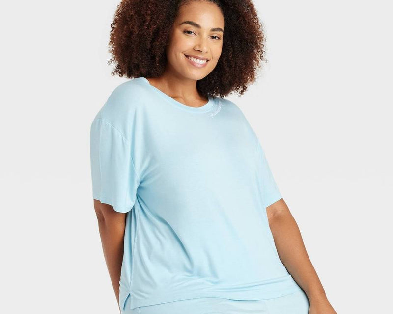 Women's Cloud Knit Pajama T-Shirt-Auden Blue 4X