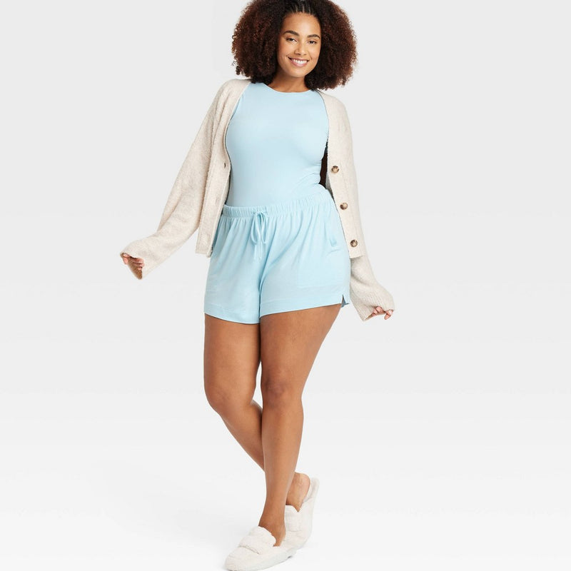 Women's Cloud Knit Pajama Shorts - Auden Blue 1X