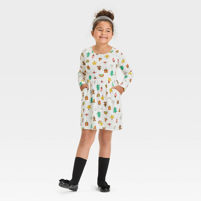 Long Sleeve Knit Dress Cat & Jack Off-White L *ADD 3 TO YOUR CART & 1 IS FREE!*
