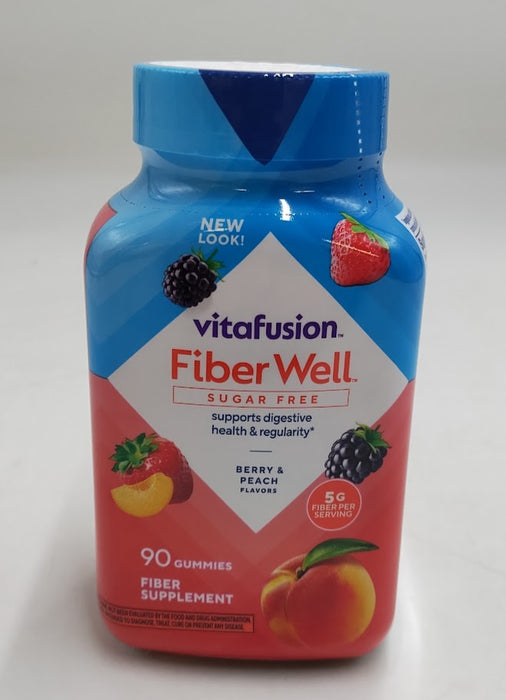 LOT OF 2!!! Vitafusion Fiber -Supplement Gummies -Fruit Flavor- 90ct EXP:04/2027