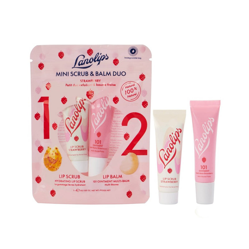 Lanolips 101 Ointment Strawberry Mini Lip Rituals Balm - 2ct - 0.21oz