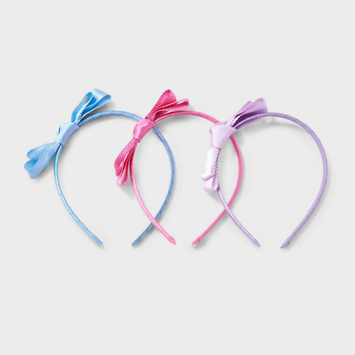 Girls' 3pk Bow Headband Set - Cat & Jack? Purple/Blue/Pink