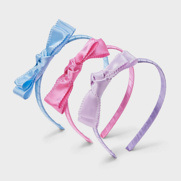 Girls' 3pk Bow Headband Set - Cat & Jack? Purple/Blue/Pink
