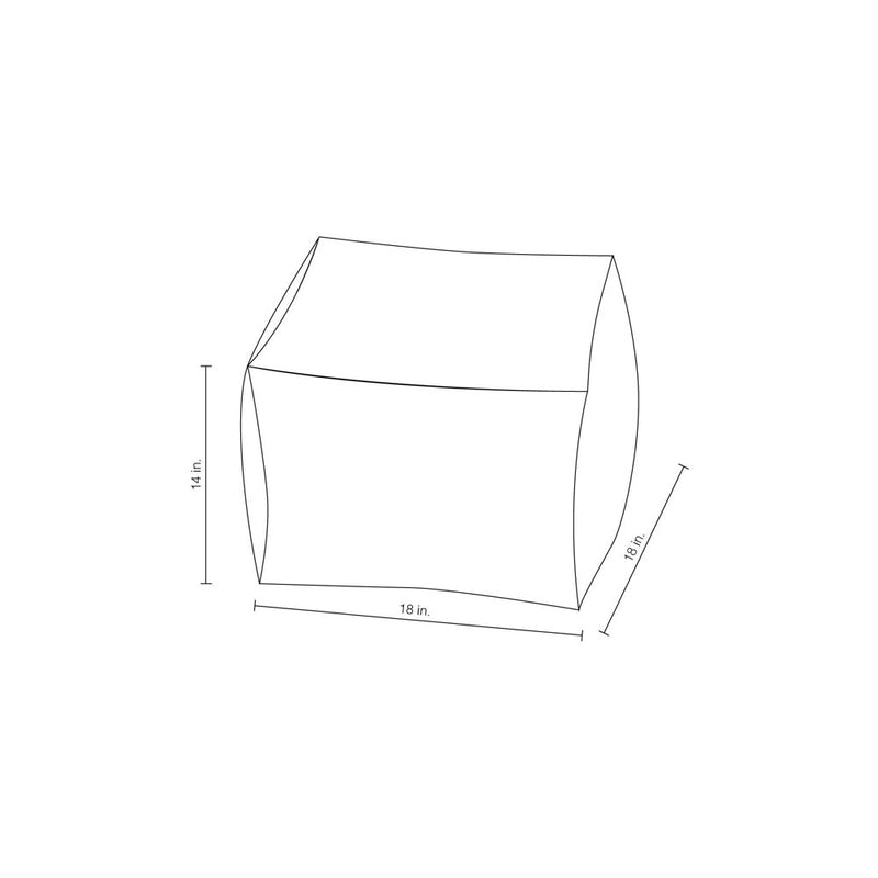Warm Tone Block Dorm Pouf - Room Essentials: Upholstered Square Ottoman, No Assembly Required