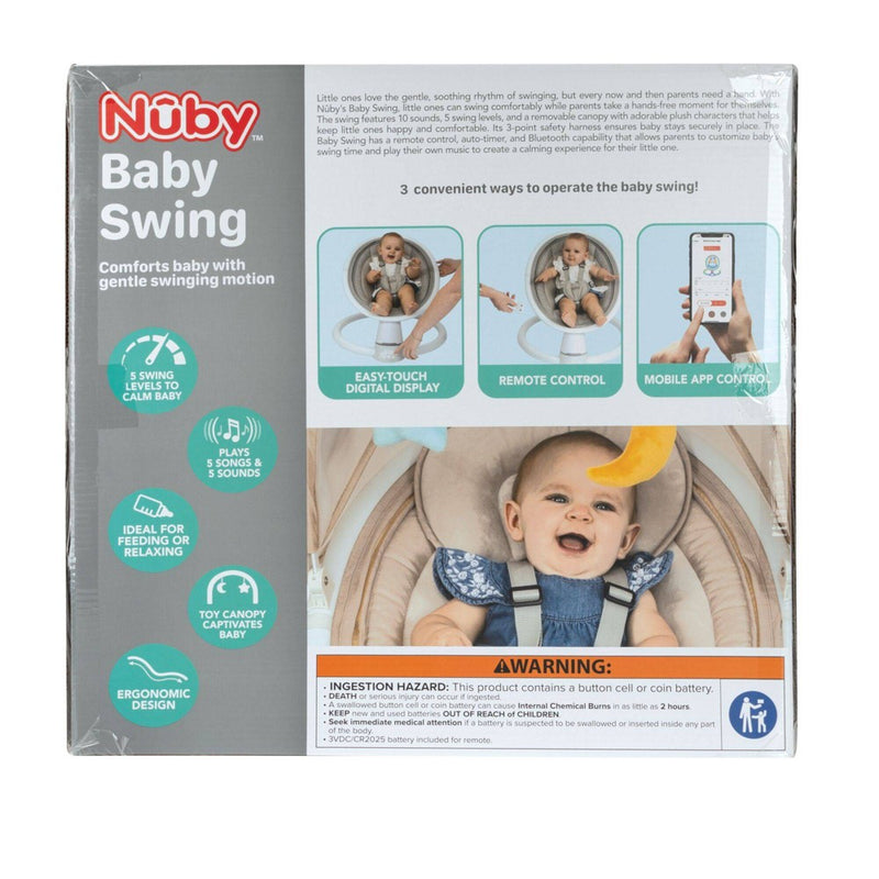 Nuby Auto Baby Swing with Mosquito Net and Canopy Pillow - Gray (LOCAL PICKUP ONLY)