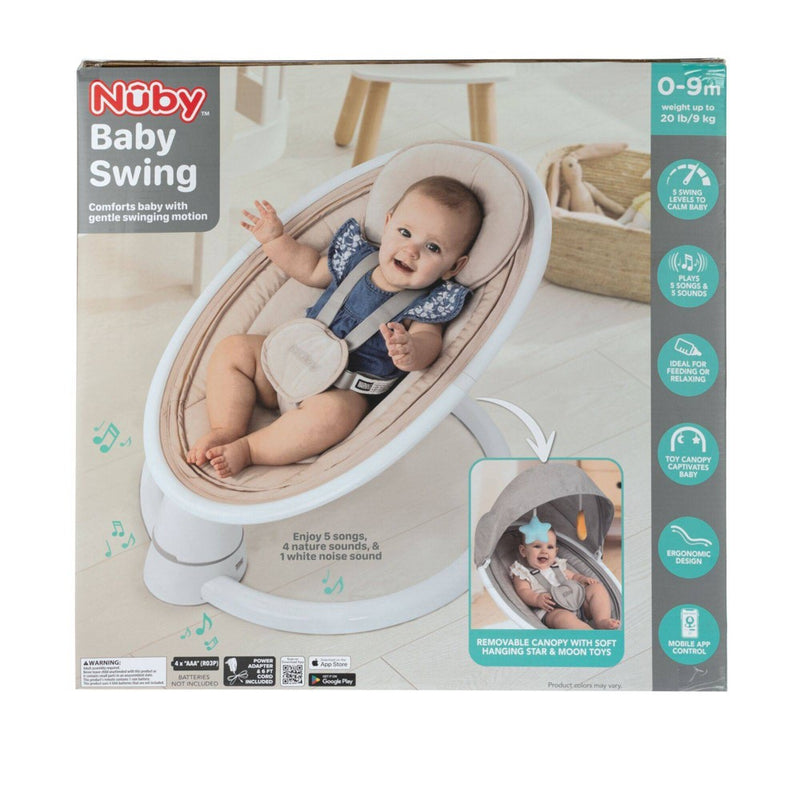 Nuby Auto Baby Swing with Mosquito Net and Canopy Pillow - Gray (LOCAL PICKUP ONLY)